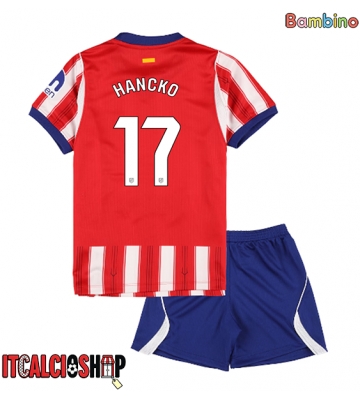 Atletico Madrid David Hancko #17 Prima Maglia Bambino 2026-27 Manica Corta (+ Pantaloni corti)